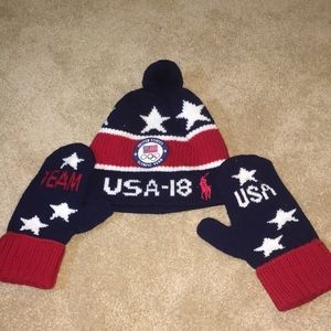 Ralph Lauren 2018 Team USA hat and gloves set